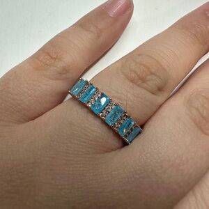 Elegant Blue and rose gold Women's Ring